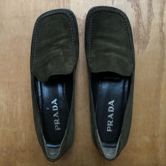 Suede chocolate brown Prada Loafers - Picture 1 of 7